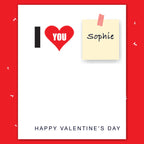 – personalised card design, perfect Valentine card for her or him, romantic customised greeting to make your personalised card unique and memorable.