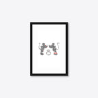 Personalised “I Do” Engagement Word Art – Couple Silhouettes – A5 – black frame