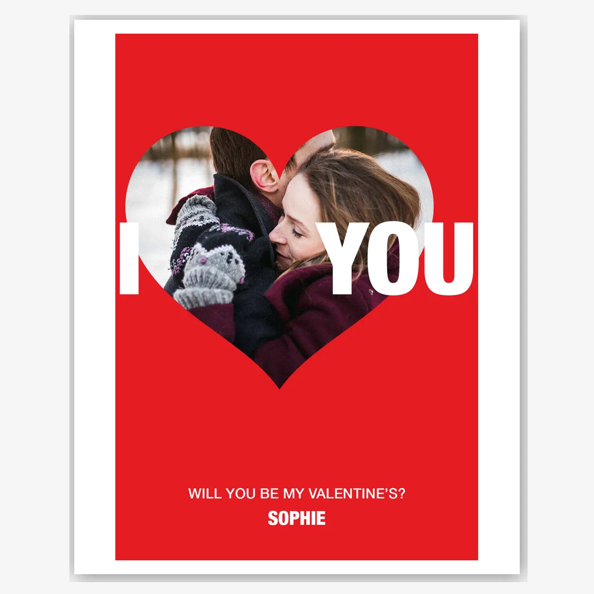 I Heart Photo You – Personalised Photo Card – personalised Valentine card, custom romantic greeting or anniversary card; make your own unique card.