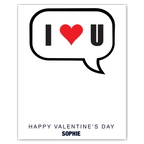 personalised card design, perfect Valentine card for her or him, romantic customised greeting to make your personalised card unique and memorable.