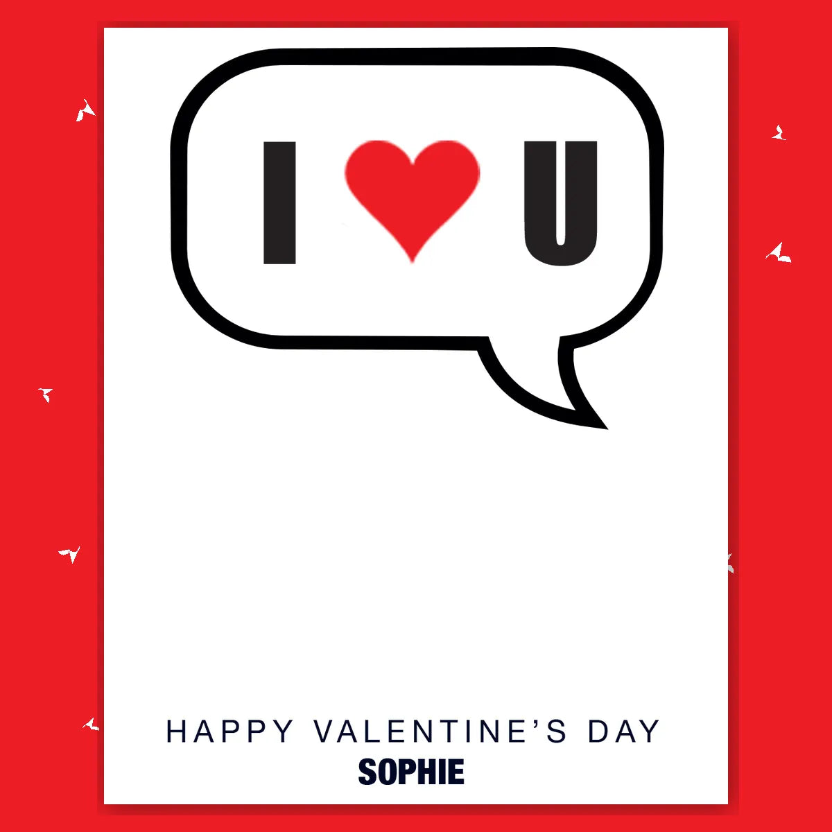  – personalised card design, perfect Valentine card for her or him, romantic customised greeting to make your personalised card unique and memorable.