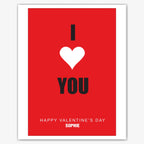 I Heart You Minimal – Personalised Red Card – personalised Valentine card, custom romantic greeting or anniversary card; make your own unique card.
