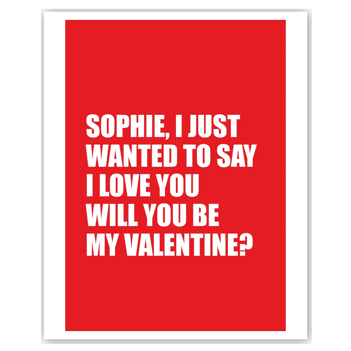  – personalised card design, perfect Valentine card for her or him, romantic customised greeting to make your personalised card unique and memorable.