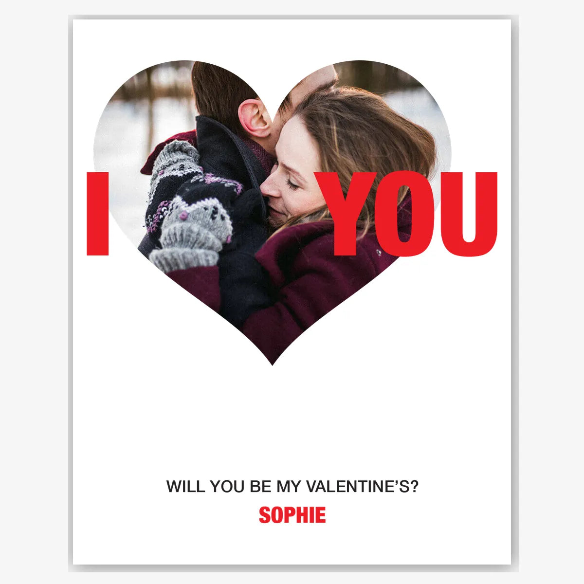 I You Bold Photo – Personalised Card – personalised Valentine card, custom romantic greeting or anniversary card; make your own unique card.
