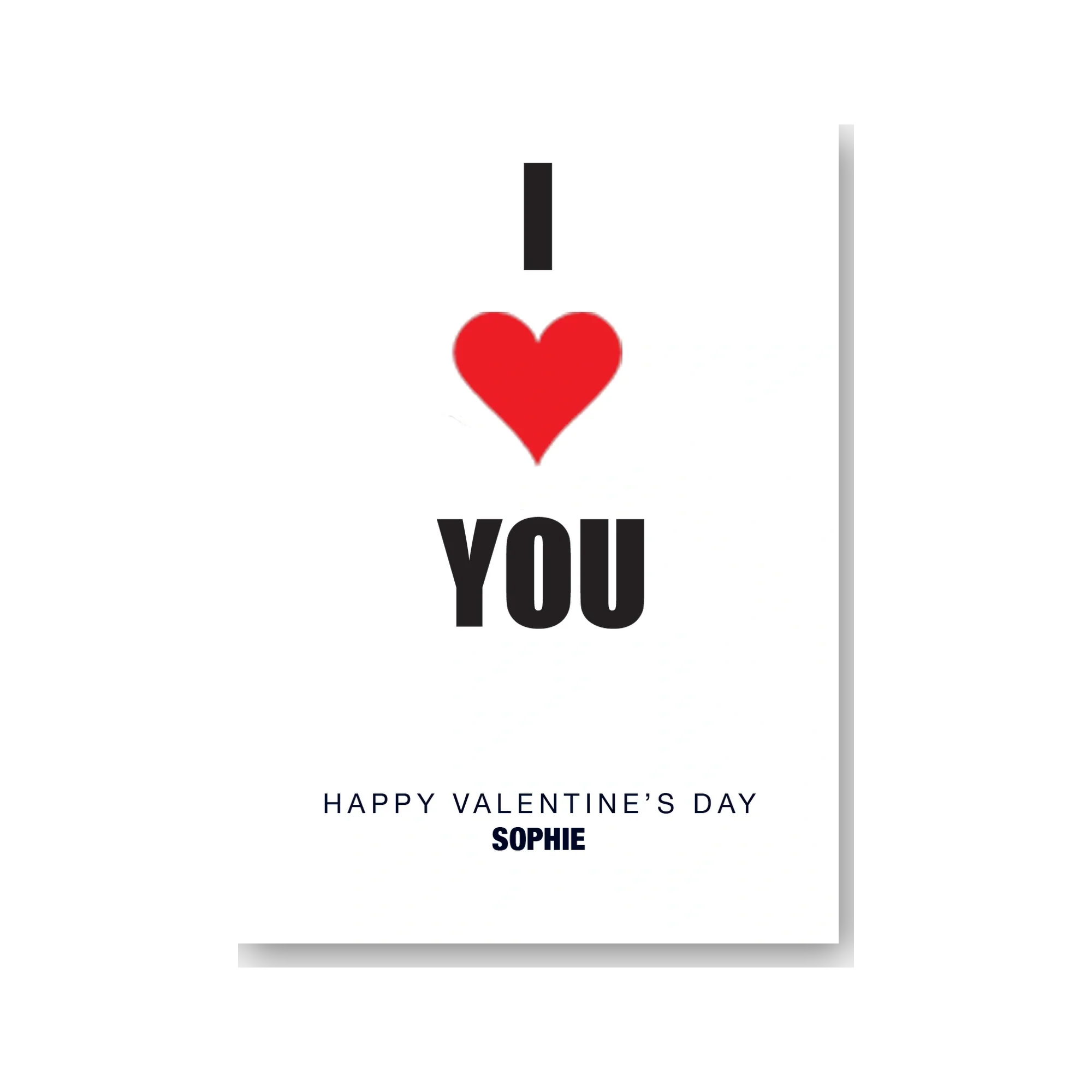 personalised card design, perfect Valentine card for her or him, romantic customised greeting to make your personalised card unique and memorable.