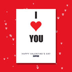 personalised card design, perfect Valentine card for her or him, romantic customised greeting to make your personalised card unique and memorable.