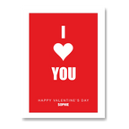 personalised card design, perfect Valentine card for her or him, romantic customised greeting to make your personalised card unique and memorable.