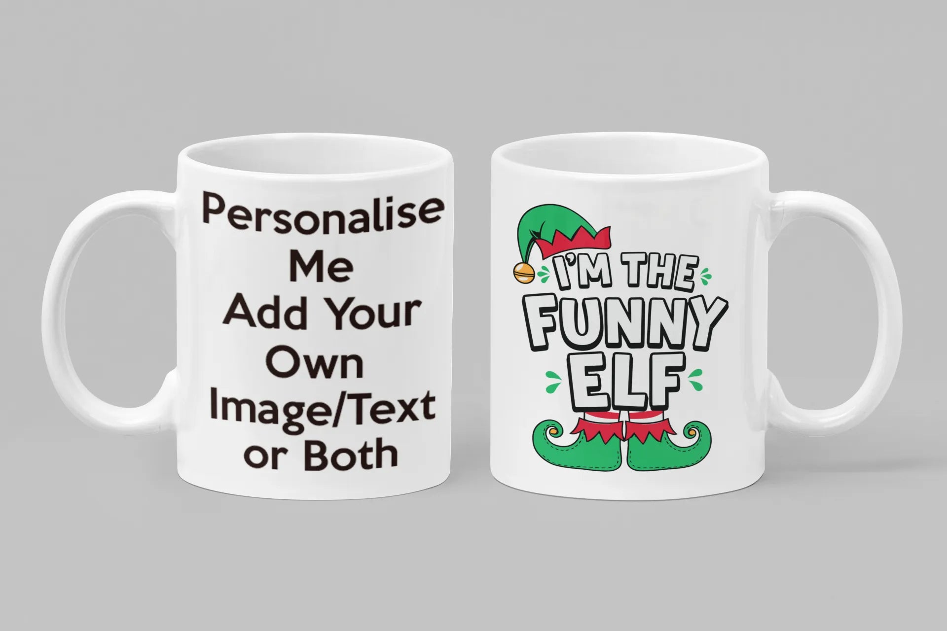 Funny Christmas mug with elf hat and “I’m the Funny Elf” design