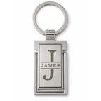 Personalised initial and name metal keyring with monogram design