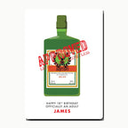Personalised jager birthday card mockup in clean minimal style