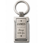 Personalised Always With You metal keyring with engraved name and hearts