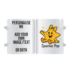 Little Miss Sparkle Pop personalised mug with smiling star character and sparkles design