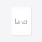 Personalised London Skyline Engagement Word Art – Names & Date – A4 – white frame