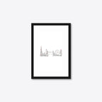 Personalised London Skyline Engagement Word Art – Names & Date – A5 – black frame