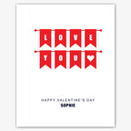 LOVE YOU Skyline Type – Minimal Personalised Card – personalised Valentine card, custom romantic greeting or anniversary card; make your own unique card.