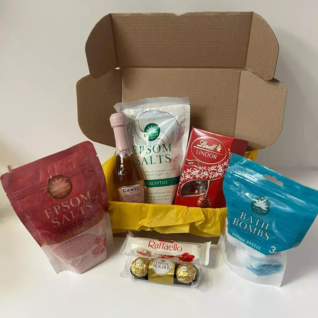 christmas hamper with prosecco lindt ferrero raffaello chocolates personalised gift box