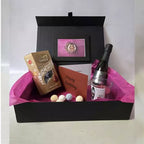 Luxury prosecco pamper hamper with Lindt chocolates bath bombs personalised candle and greeting card gift for birthdays and special occasions