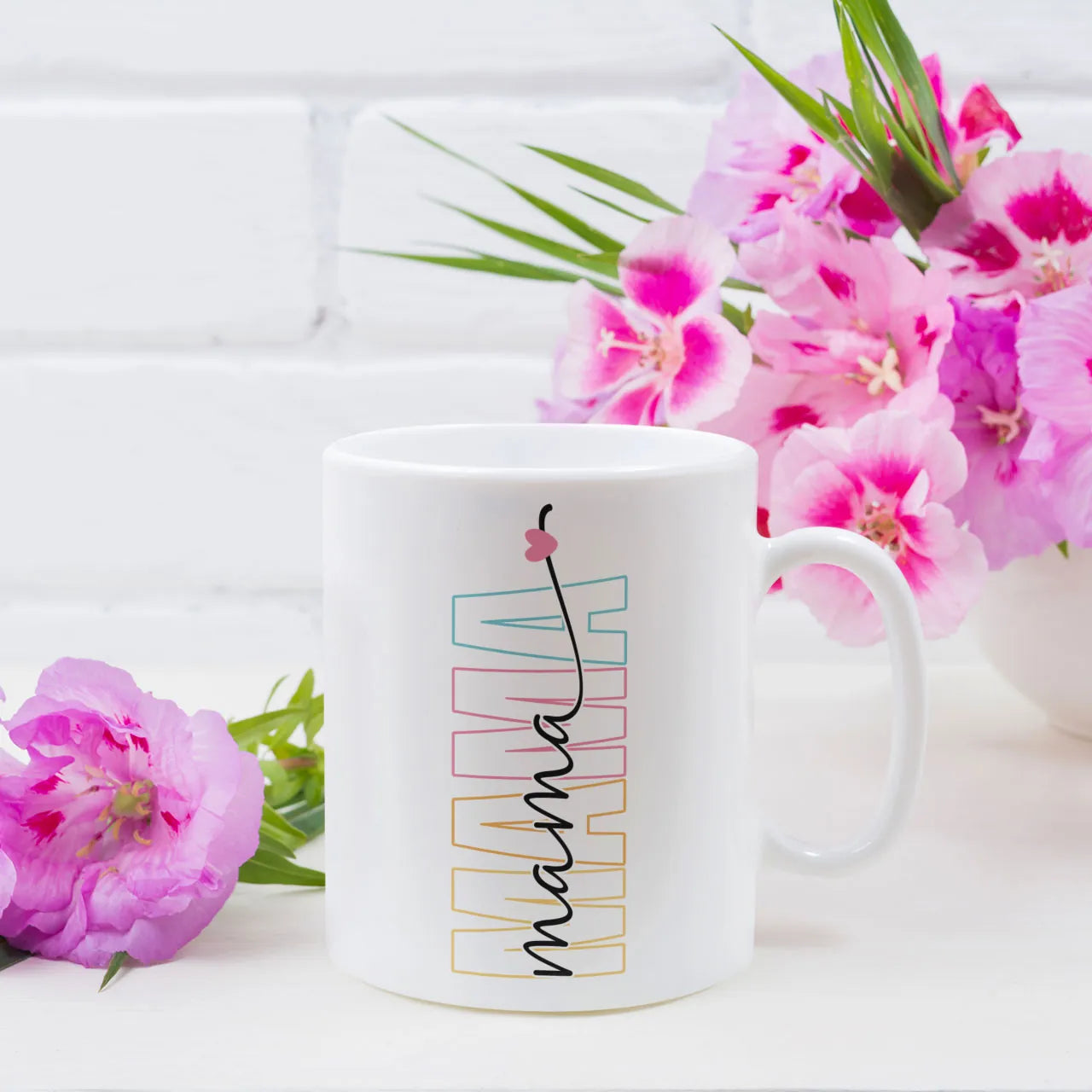 mama  hearrt vertical mug gift for mum mothers day ceramic cup present