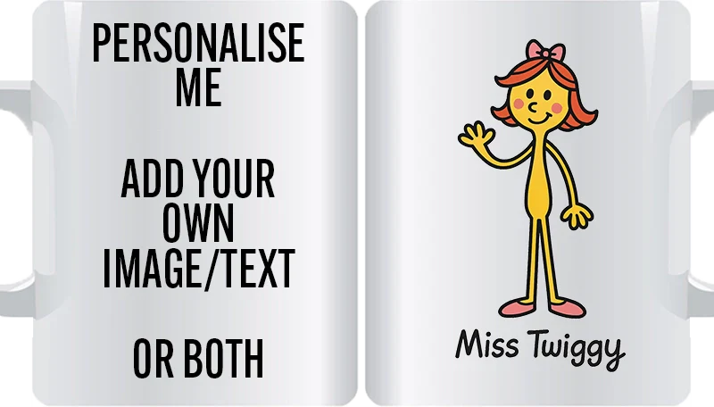 Miss Twiggy Personalised Mug – Bow & Bob | Funny Character Gift – personalised funny character gift mug