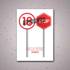 Personalised 18th birthday card – Approved Adult sign with confetti party theme