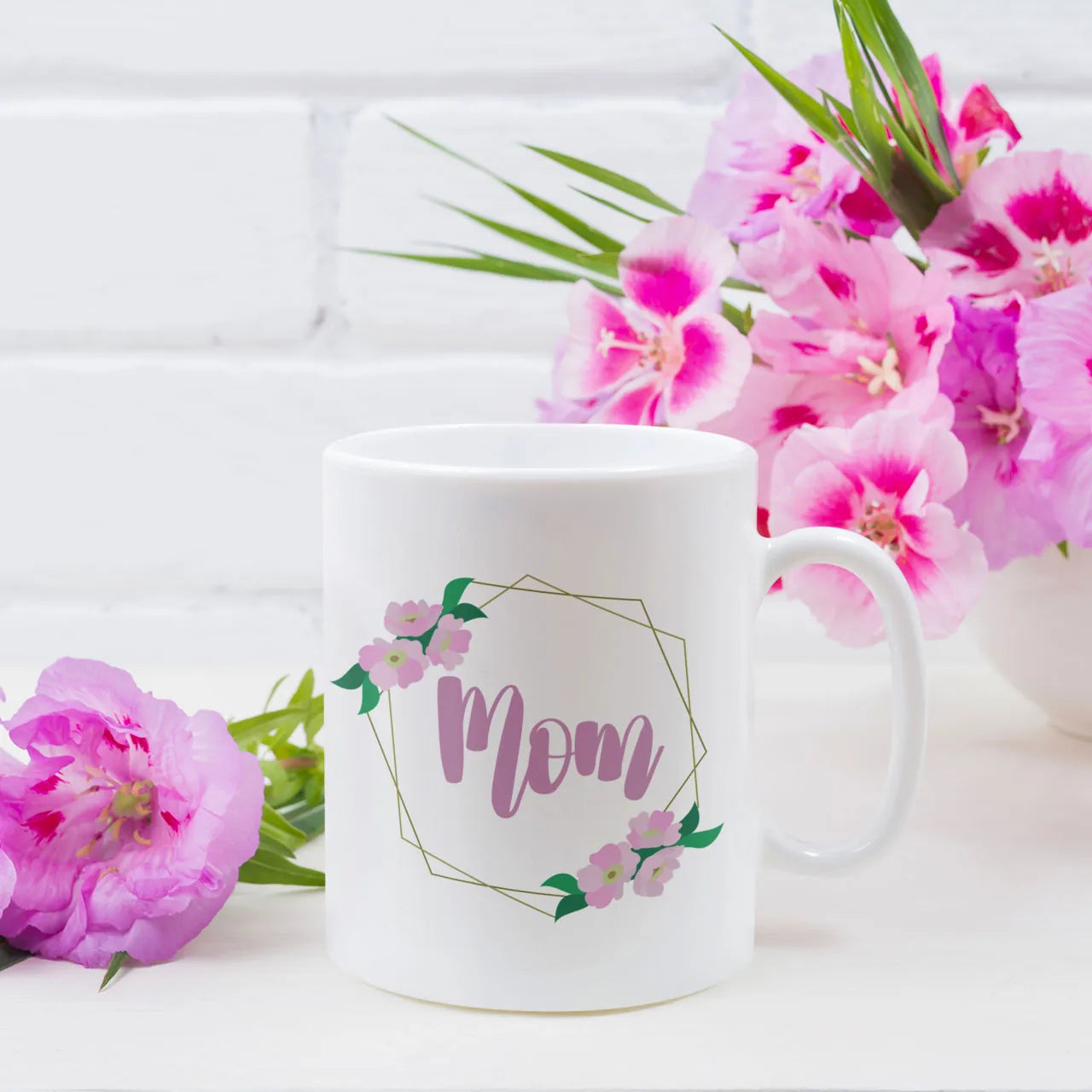 mom in wreath mug gift for mum mothers day ceramic cup present