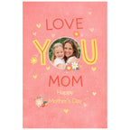 Personalised love you mum Mother’s Day photo card, modern custom Mother’s Day card with heartfelt message