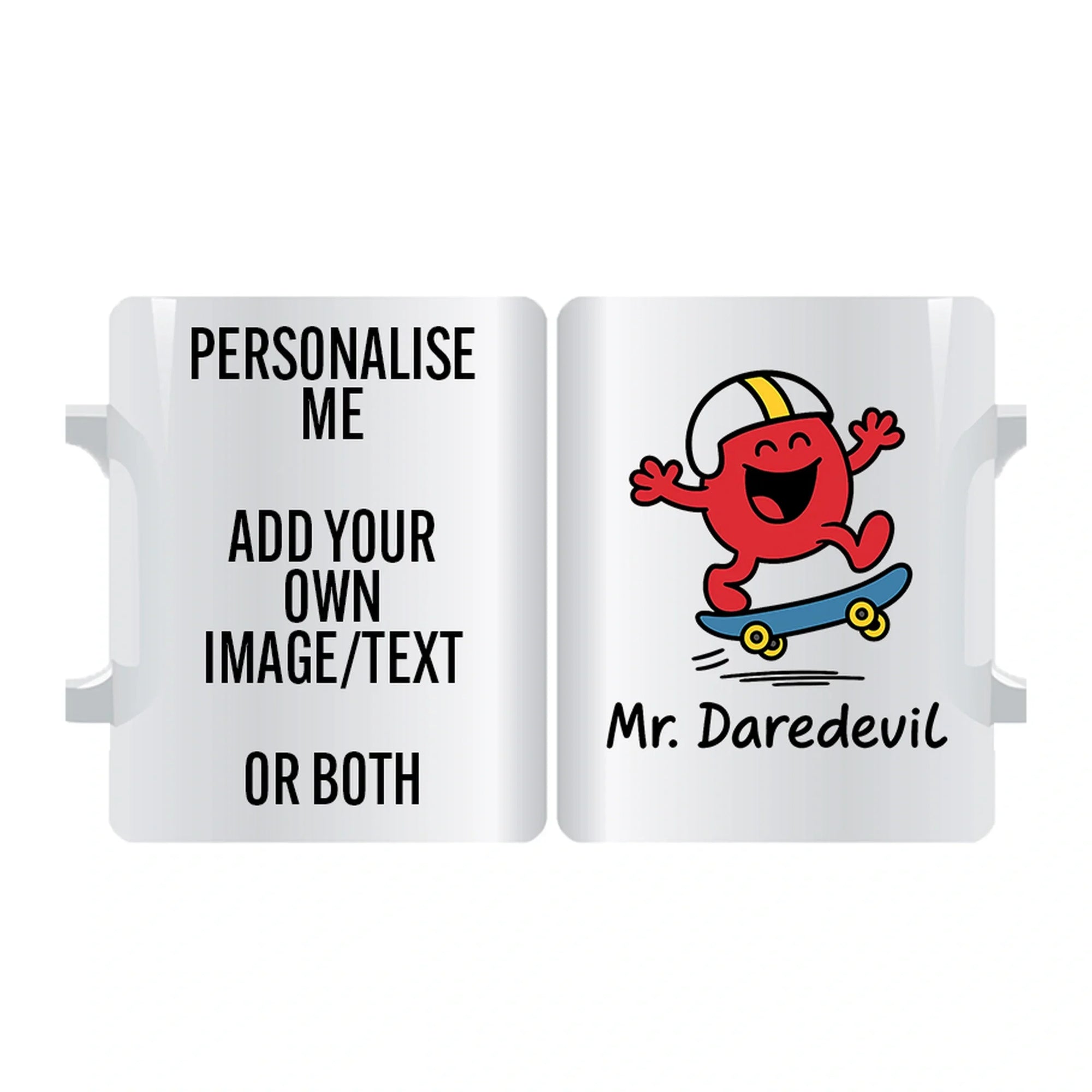 Mr. Daredevil personalised mug – funny custom coffee cup for adventure lovers with name or text, ideal gift for thrill-seekers and bold personalities