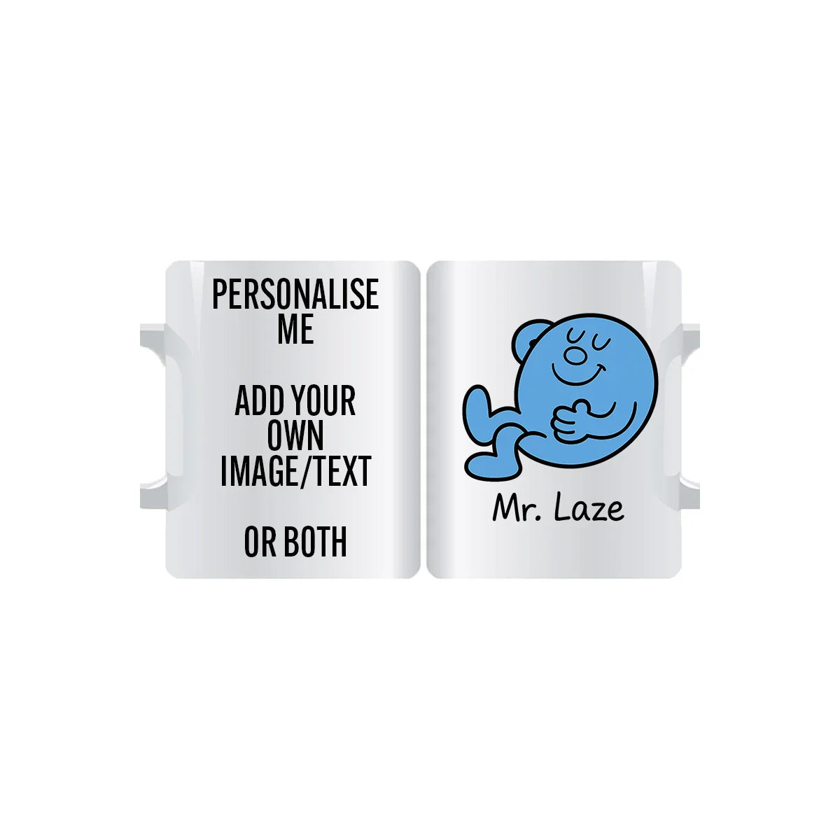 Mr. Laze personalised mug inspired by Mr Lazy – custom coffee cup with name or message, funny personalised gift for friends, family and colleagues
