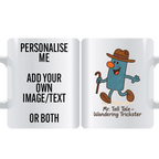 "Mr Tall Tale personalised mug – Wandering Trickster funny custom coffee cup gift"