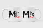Mr & Mrs personalised mugs — romantic gift for wedding or anniversary