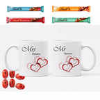 Personalised Valentine’s hamper with custom mug and romantic treats