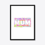 Personalised “My Mum” Word Cloud Print – A3 – black frame