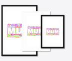 Personalised “My Mum” Word Cloud Print – size lineup A3, A4, A5