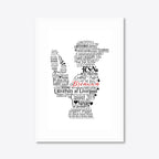 Personalised Nursing Graduation Word Art – Nurse Cap – A3 – white frame