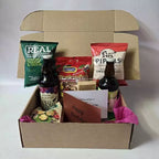 Old Mout cider and snacks gift hamper with personalised greeting card gift box ideal for birthdays celebrations and thank you gifts