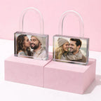 Personalised crystal padlock photo gift, bespoke personalised keepsake for couples, romantic custom gift made in the UK
