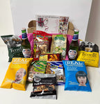 Peroni beer bottle hamper gift box with snacks crisps nuts and personalised message card gift for beer lovers birthdays and celebrations