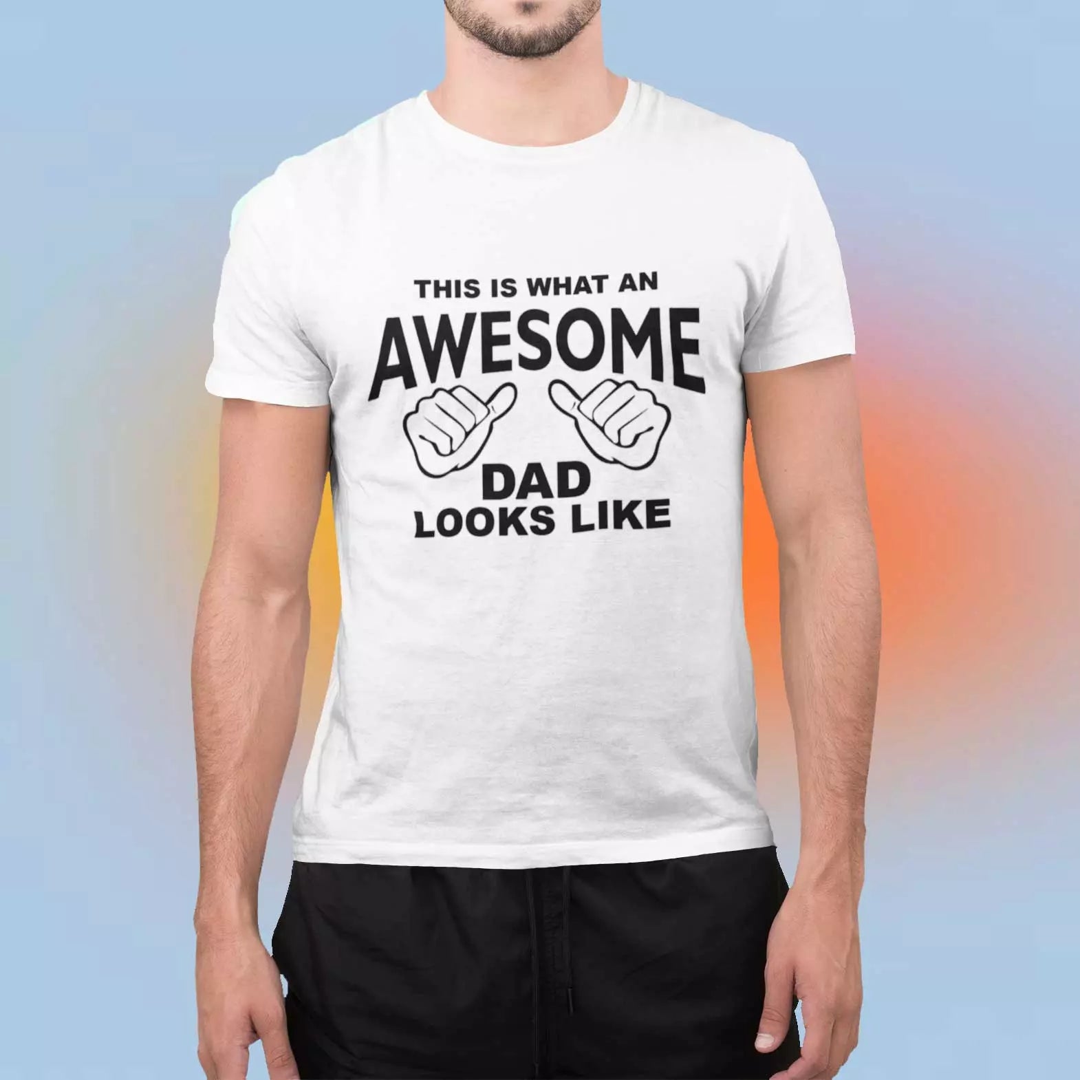 Personalised “Awesome Dad” T-Shirt – Custom Name Gift for Dad