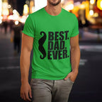 Personalised “Best Dad Ever (Moustache)” t-shirt with custom name, a fun personalised gift for fathers and husbands