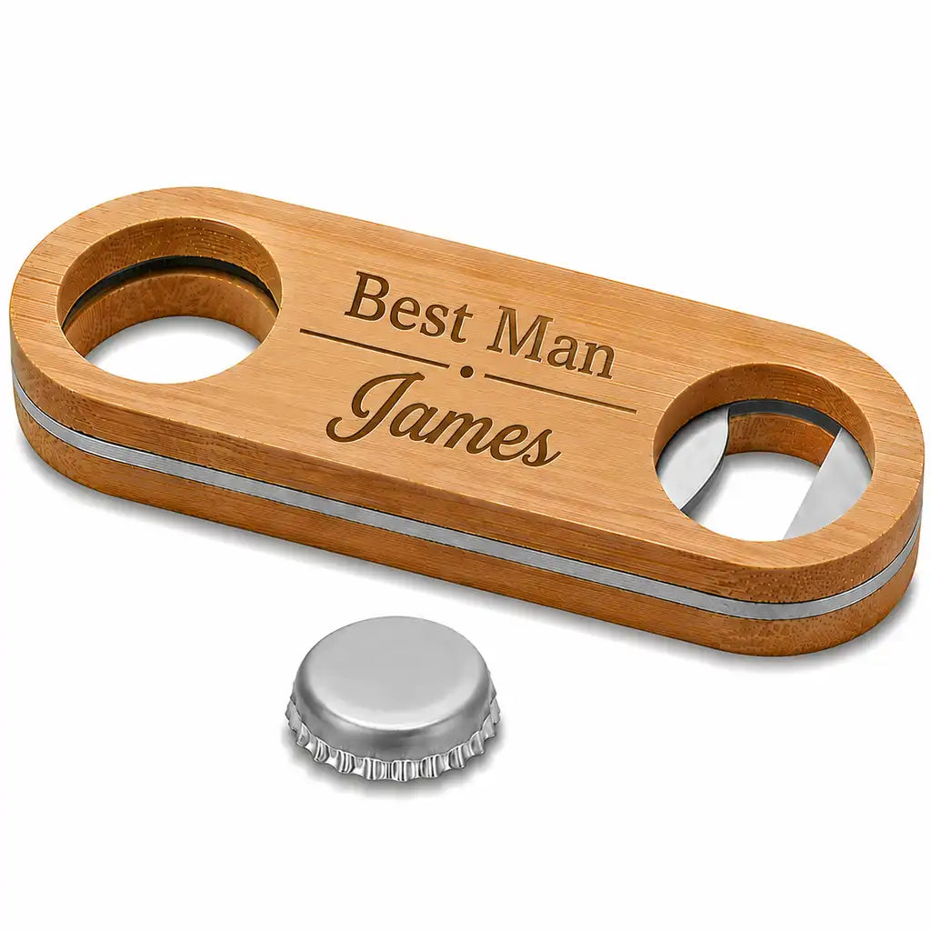 Personalised Best Man bottle opener with custom name