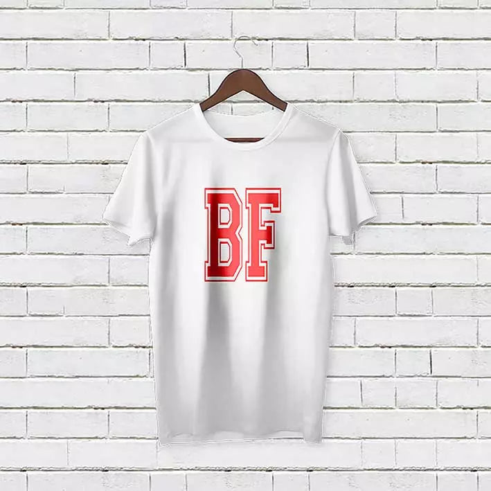 Personalised “Boy Friend (BF)” t-shirt with custom name, a romantic personalised gift for boyfriend