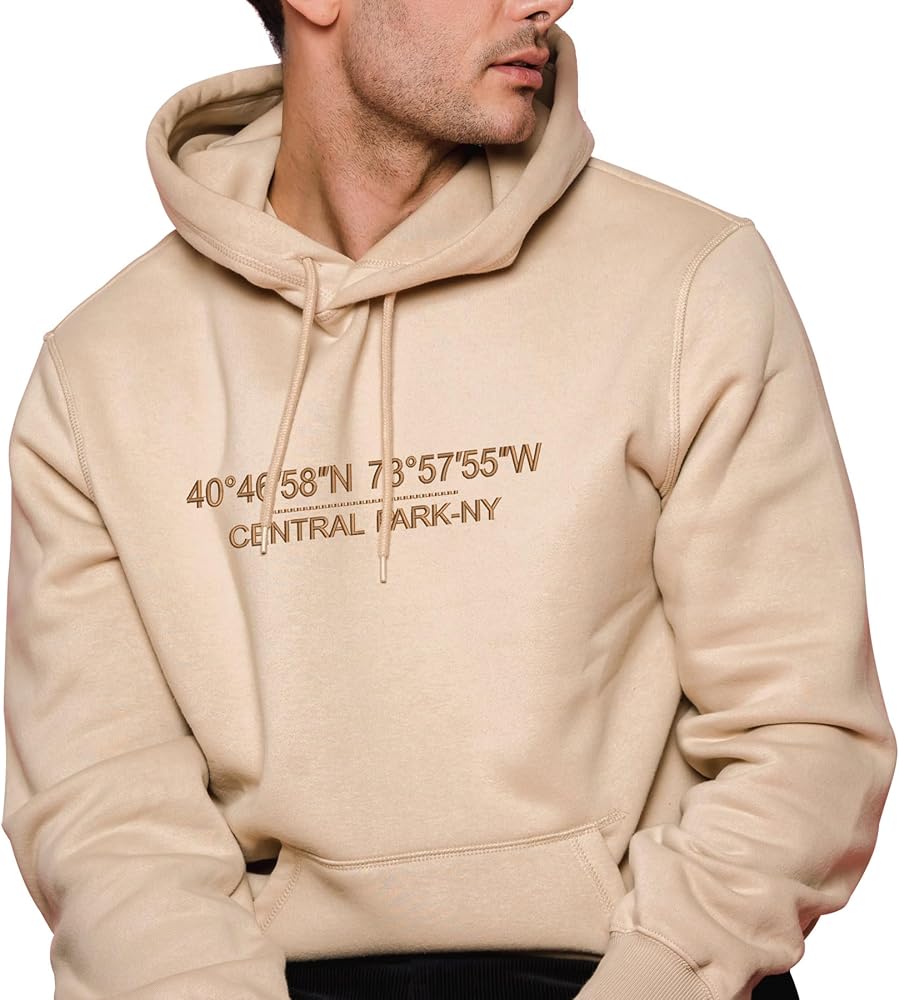 Custom embroidered location hoodie celebrating meaningful place and date for couple
