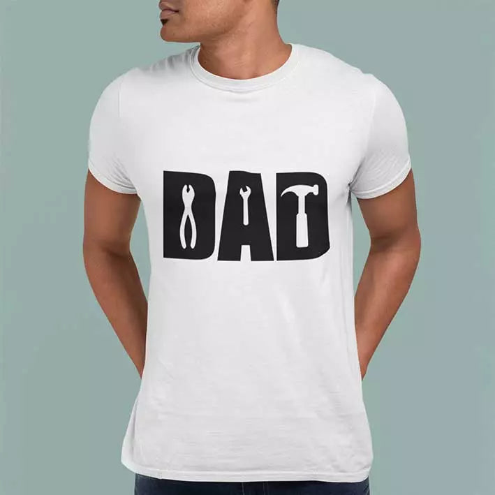 Custom name Dad Tools shirt designed as a personalised Father’s Day or birthday gift for DIY enthusiasts