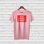 Personalised “Funny Her Private Property” t-shirt with custom name, a playful romantic personalised gift for him