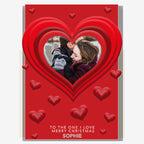 Personalised heart photo Christmas card – ‘To the One I Love’ design with envelope, 
