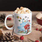 Personalised Ho Ho Ho Christmas mug featuring a festive Christmas slogan on a white ceramic mug.