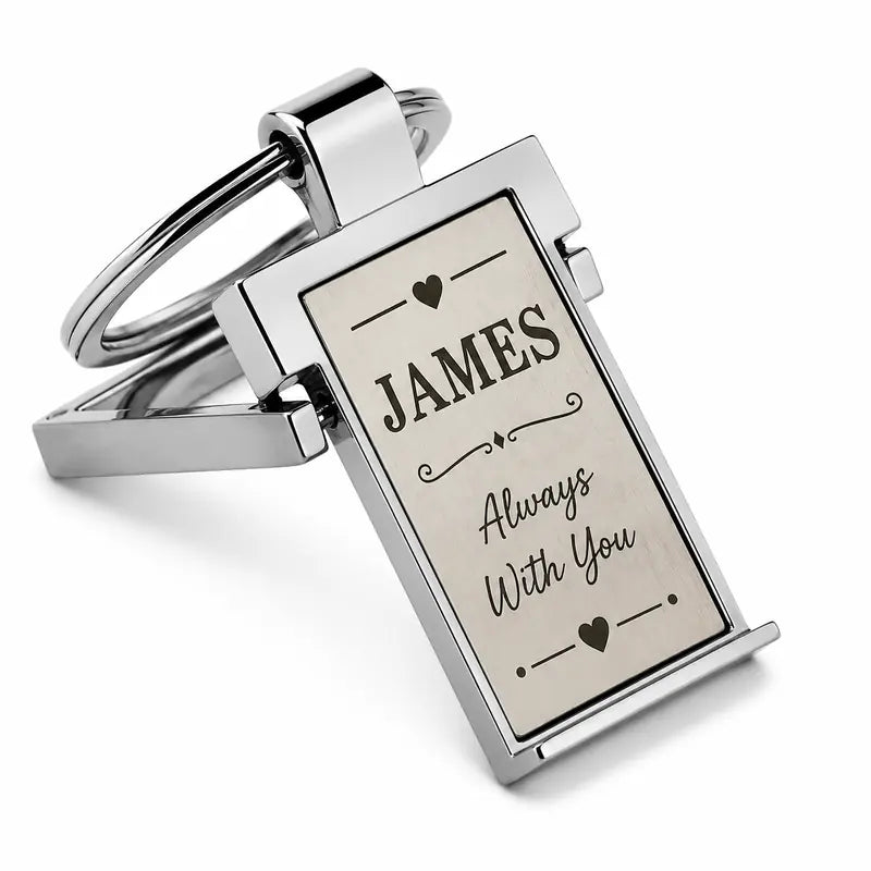 Personalised memorial keyring with custom name and Always With You message
