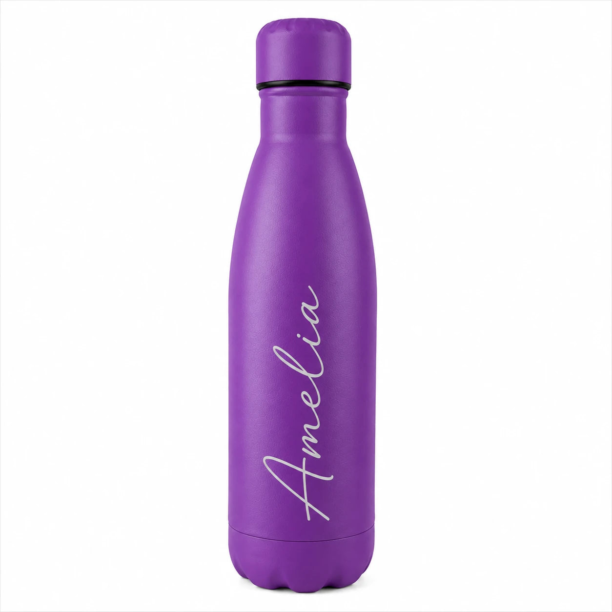Personalised hot pink insulated water bottle with custom engraved name, reusable stainless steel thermal drinks bottle, personalised gift for her, him, birthday, Christmas, Mother's Day, Father's Day