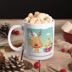 It's Christmaaaaaaaaass personalised funny Christmas mug featuring an excited festive slogan on a white ceramic mug.