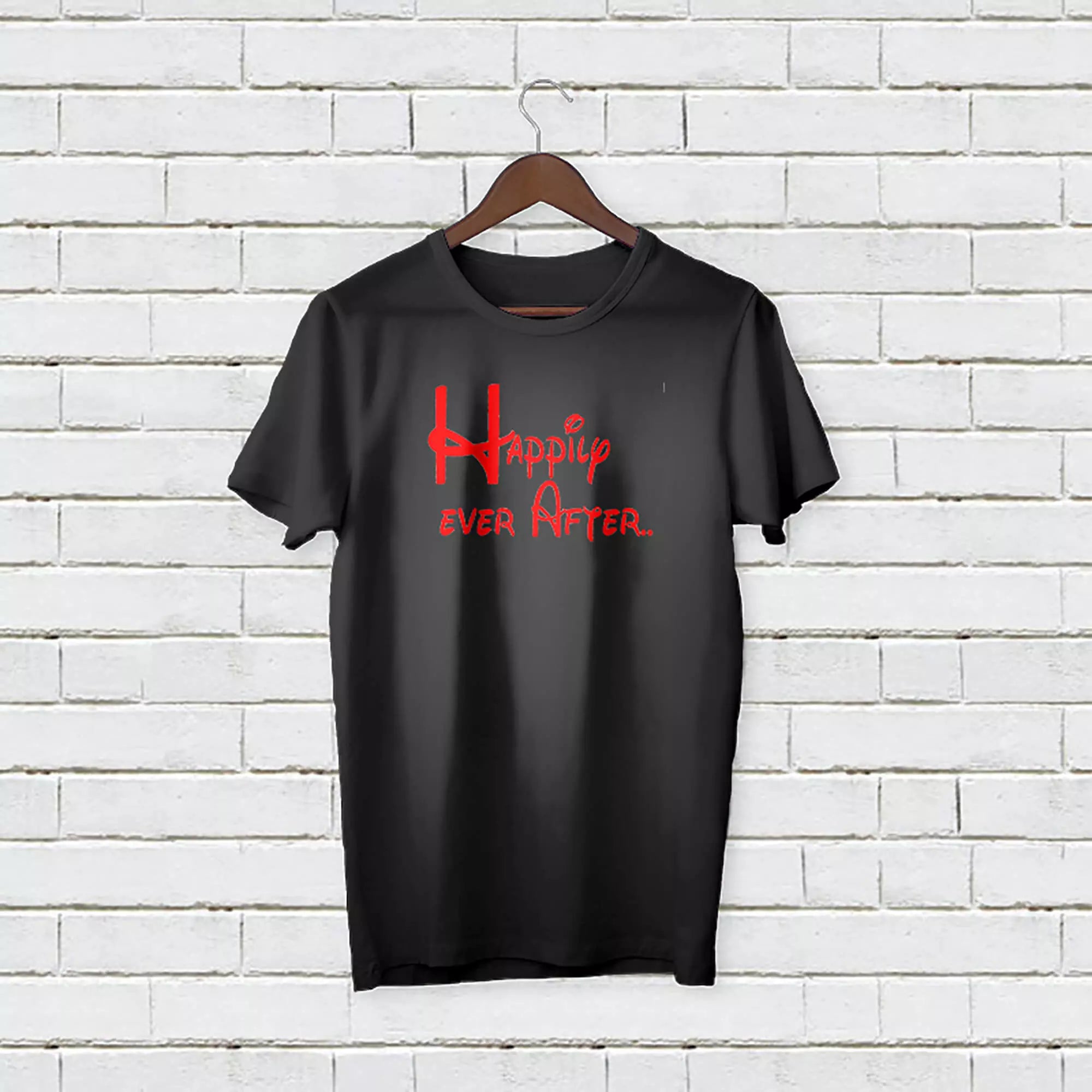 Personalised romantic t-shirt celebrating commitment and happily ever after